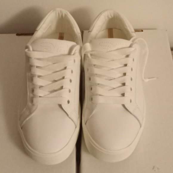 Sam Edelman New York Poppy white leather Low Top Sneakers lace up shoes sz 7 - Picture 1 of 7